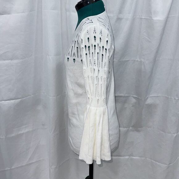 Bailey 44 white open knit bell sleeve sweater | Sz L, NWT - Picture 4 of 7